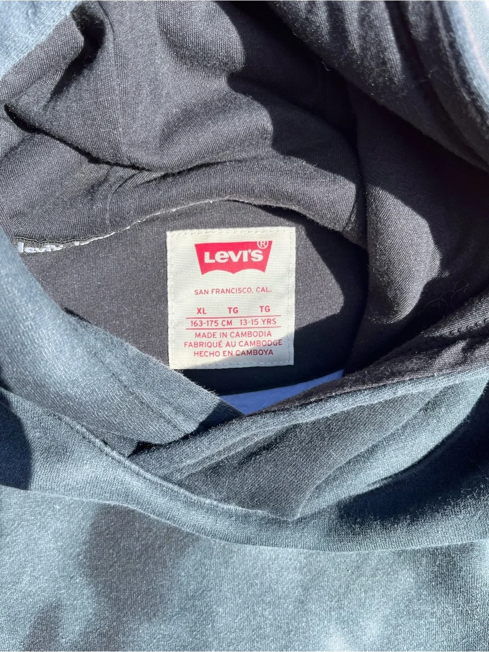 Levi's Black & White Tie-Dye Logo Hoodie Youth XL